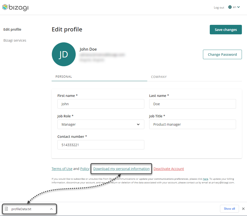 PersonalDataDownload